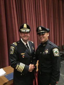 Chief Cudmore, left, and newly appointed Officer Matthew Carapellucci. (Courtesy Photo)