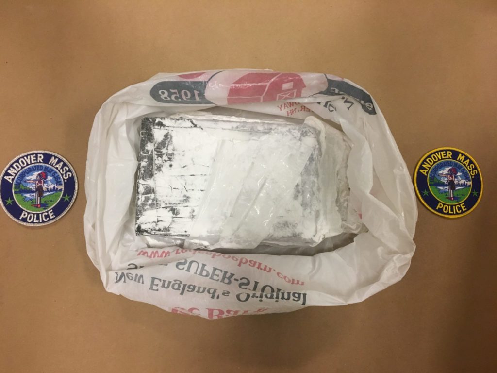 Andover Police narcotics detectives seized approximately 1 kilogram of cocaine after a traffic stop on Wednesday. (Andover Police Department Photo)