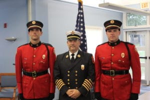 Left to right: Firefighter Bean, Chief Berkenbush, and Firefighter Bell. (Courtesy Photo)