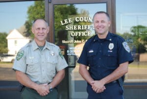 Lee County Sheriff John Simoton (left) and Dixon Police Chief Dan Langloss (right). (Courtesy Photo)