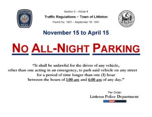 Winter Parking Ban Poster