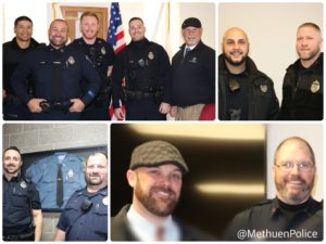 Methuen Police show off their beards grown as part of No Shave November to benefit Cops for Kids with Cancer. (Courtesy Photo)