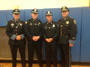 Pictured left to right: Officer Charles Ciccotelli, Officer Brian Murphy, Officer Matthew Lemire and Lt. Jon Hubbard. (Courtesy of the Ipswich Police Department)