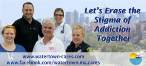 In an effort to change the way addiction is viewed in the city, Watertown will declare Oct. 18 through the Oct. 25 “Erase the Stigma Week." Three billboard pictures, as seen above, featuring a representative from the Watertown Police and other key stakeholders in the city, are part of the initiative to spread the message. (Courtesy Photo)