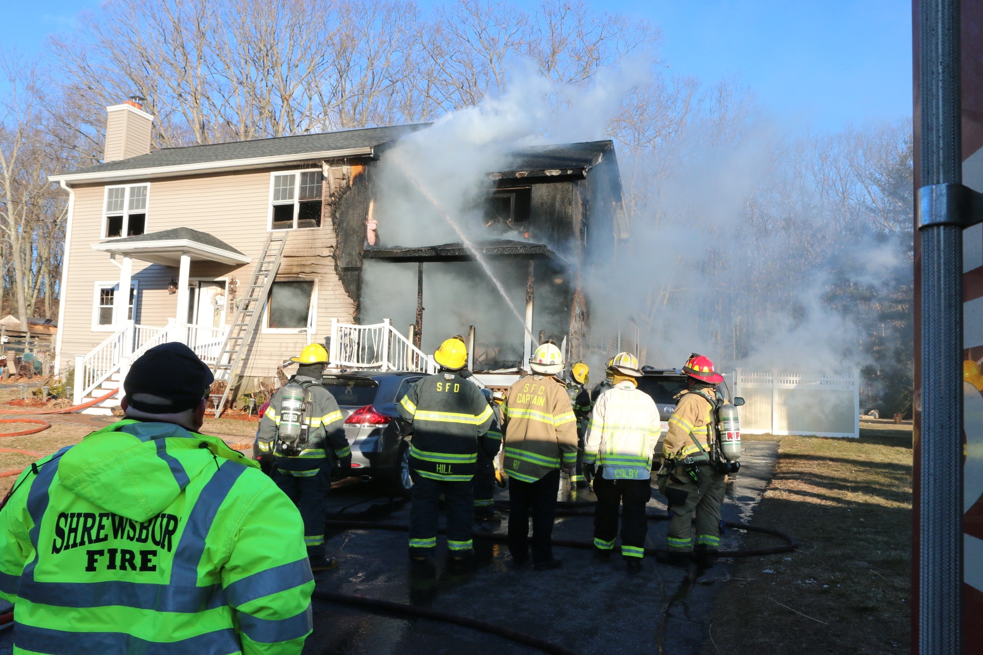 Shrewsbury Fire Department Extinguishes Fire on Manor Road - John 