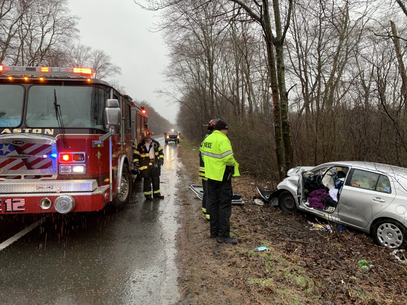 Easton Police and Fire Departments Respond to Crash After SUV Struck