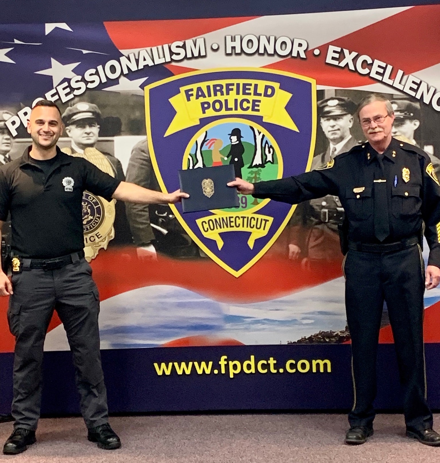 Fairfield Police Department Presents Detective Michael Clark with 