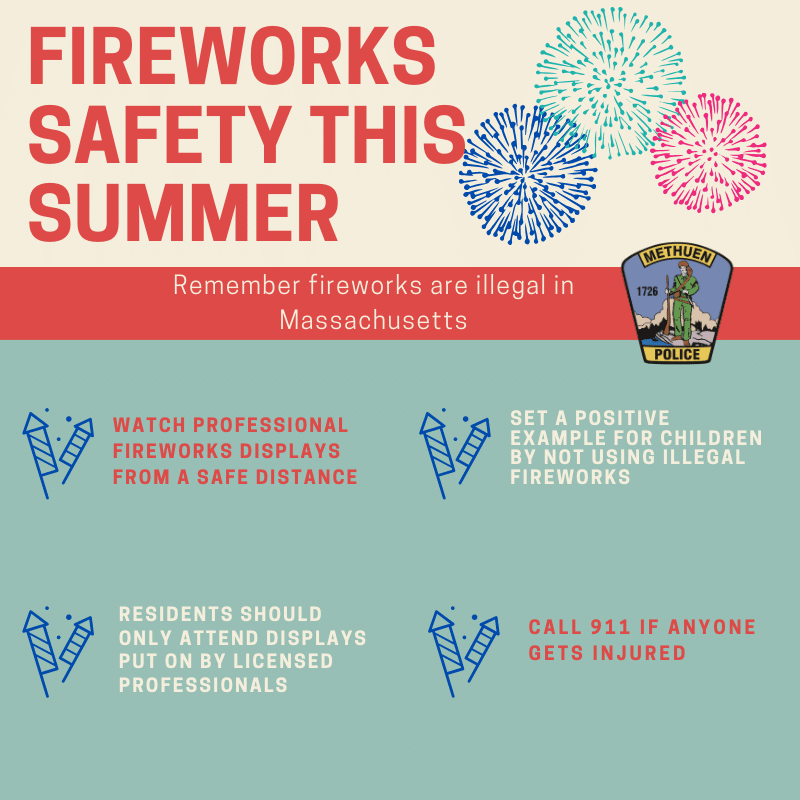 Methuen Police Department Reminds Residents that Use of Fireworks is