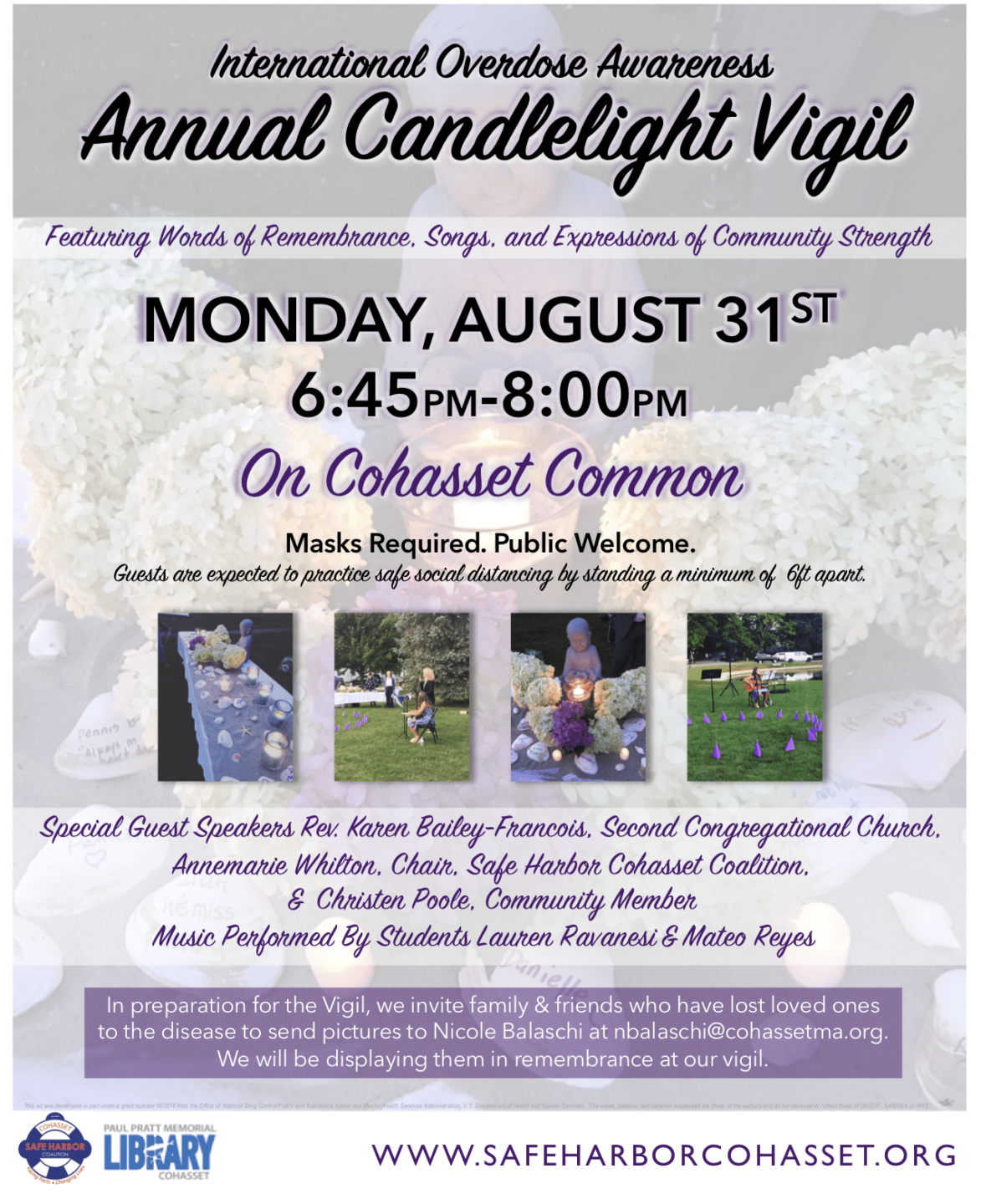 Safe Harbor Cohasset to Host Vigil for International Overdose