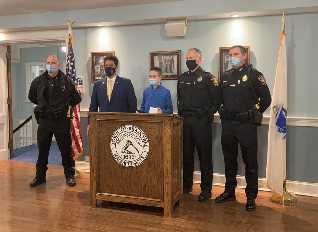 Braintree Police Department, Mayor's Office Honor 14-Year-Old Boy for ...