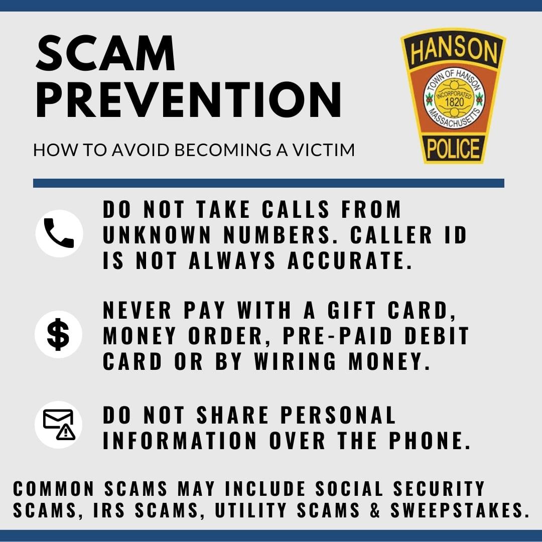 Hanson Police Share Warning Signs Relating to Social Security Scam