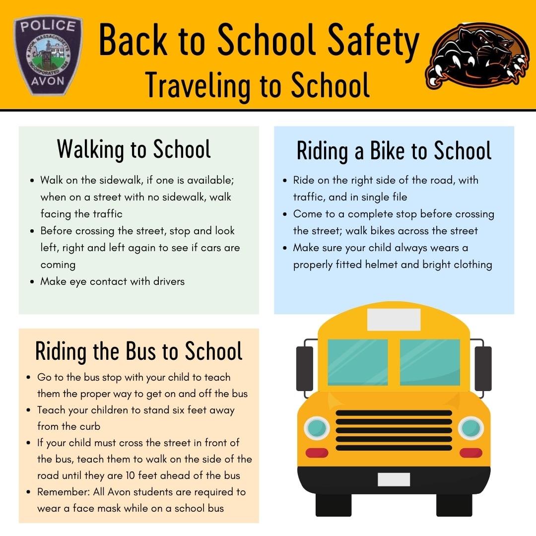 Avon Police Department Avon Public Schools Share Back To School Safety