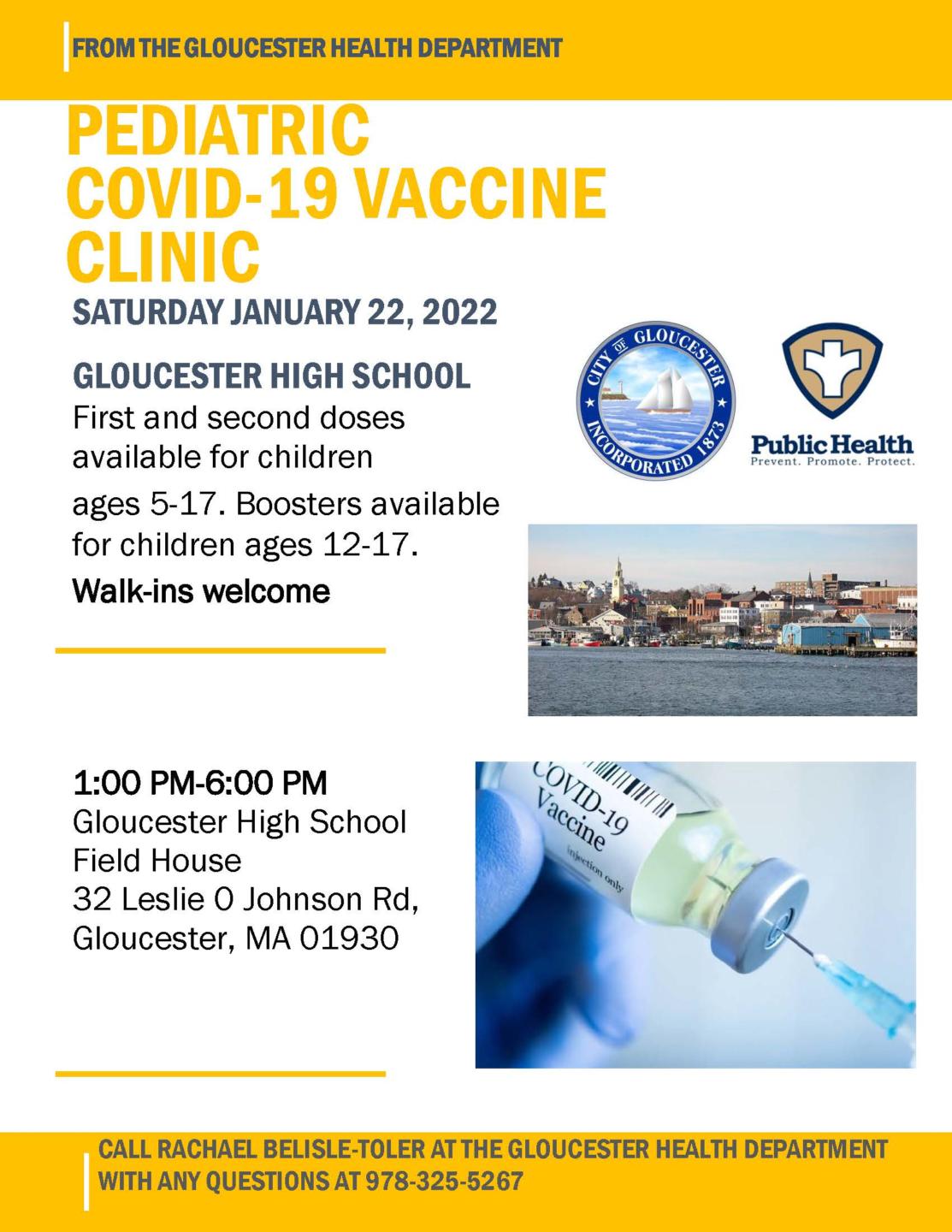 City of Gloucester Announces COVID 19 Vaccine Clinic For Children