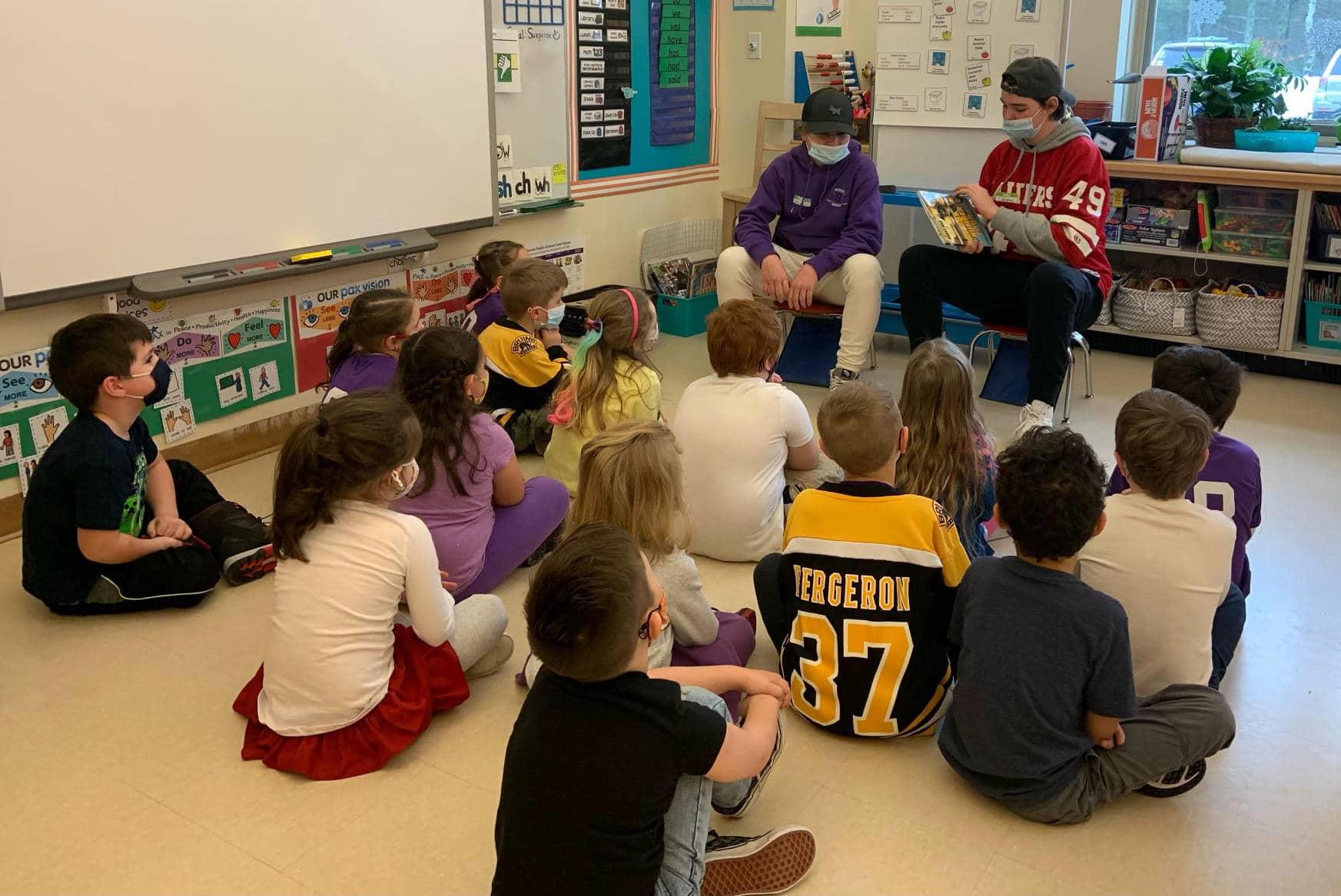 Bourne High School Hockey Players Read to Bournedale Elementary