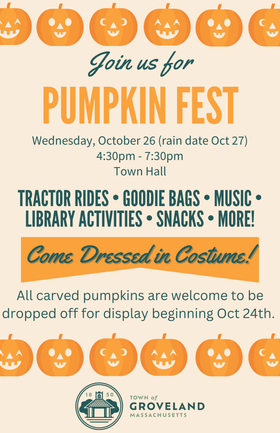 Town of Groveland Invites Residents to Annual Pumpkin Fest - John ...