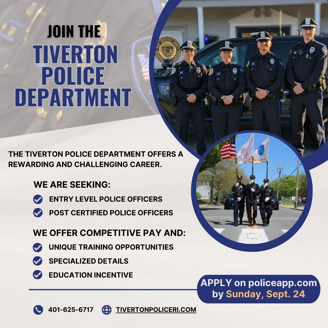 Tiverton Police Department Seeking Applicants For Entry Level Police 