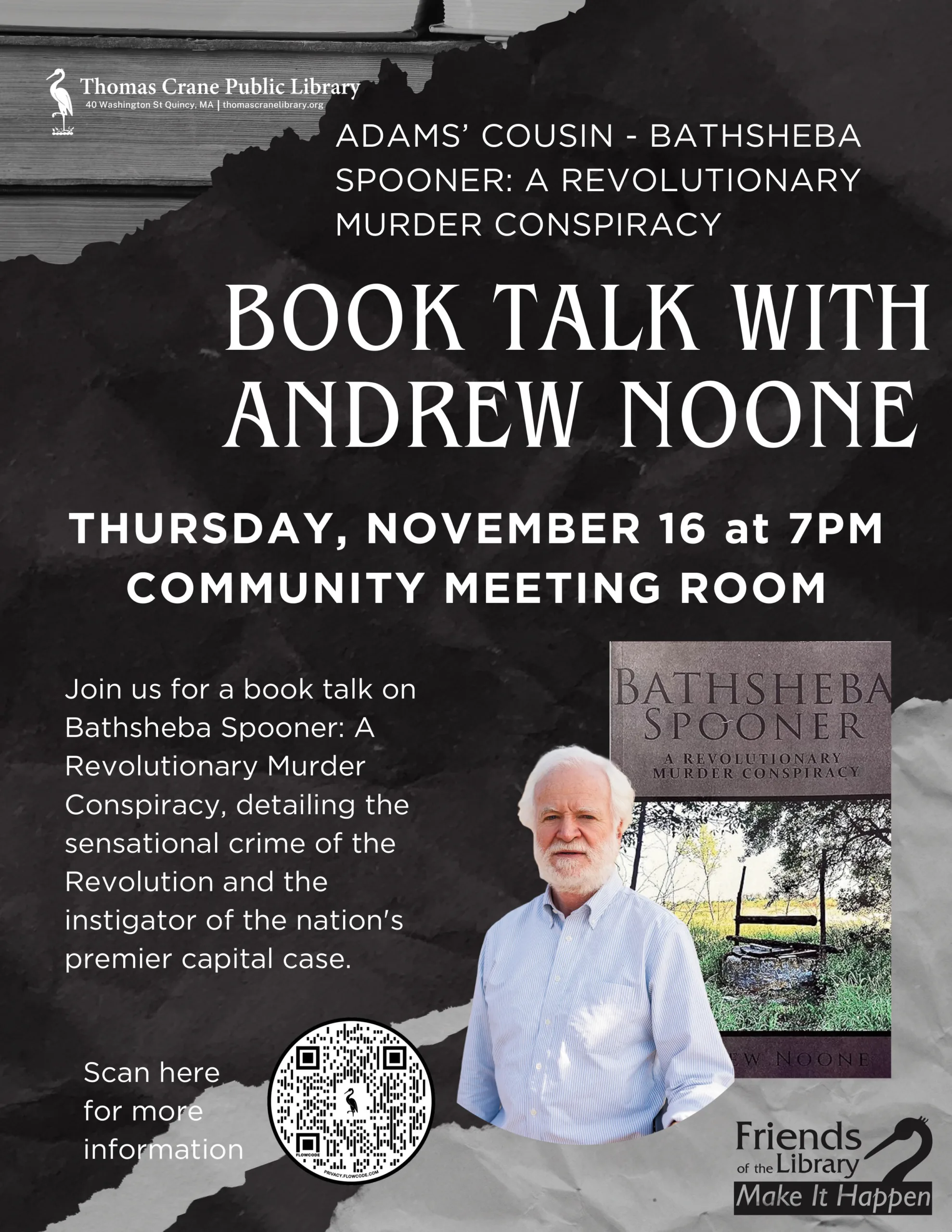 Thomas Crane Public Library to Host Book Talk with Author Andrew Noone ...