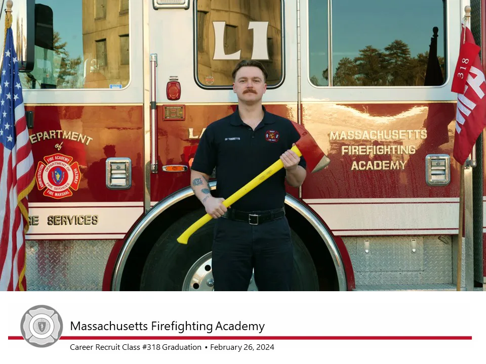 Dracut Fire Department Welcomes New Firefighter from Massachusetts Firefighting Academy