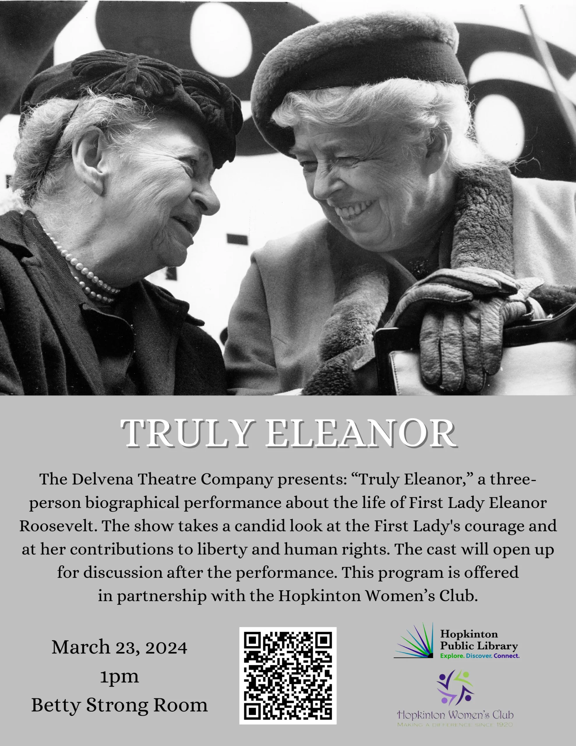 Hopkinton Public Library to Host 'Truly Eleanor' Biographical ...