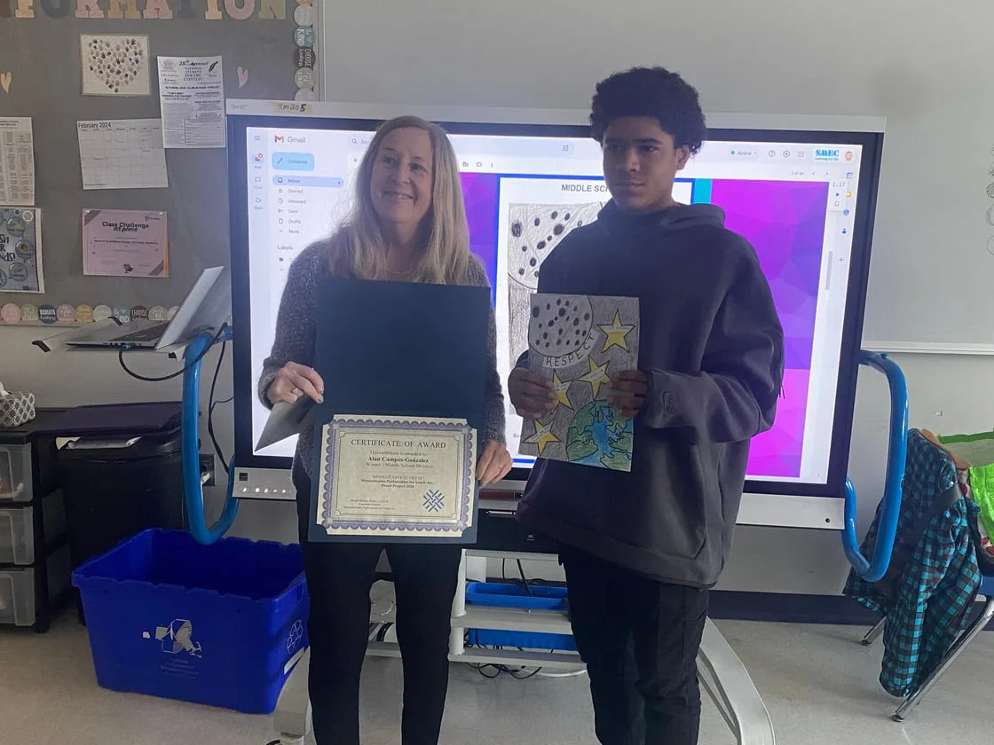 Southeastern Massachusetts Educational Collaborative Student Alan Campos-Gonzalez Receives Massachusetts Partnerships for Youth 2023–24 Poster Project Middle School Division Award