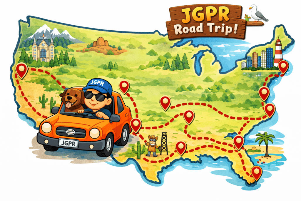 AI Generated map of a USA Road Trip Map